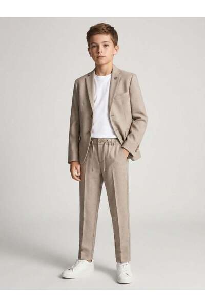 Zekids Boys T-Shirt Linen Jacket Waist Trousers 3-Piece Sports Suit (Ages 7-10)
