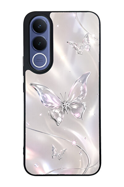 Spoyi Vivo V70 FE Crystal Whisper Butterfly Tasarımlı Glossy Telefon Kılıfı