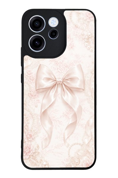 Spoyi Oppo Reno 15F Glossy Phone Case with Blush Pearl Bow Design