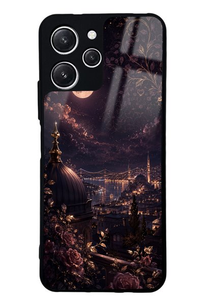 Spoyi حافظة هاتف Xiaomi Redmi 12 بتصميم ليلي لامع من خشب الورد بوسفوروس
