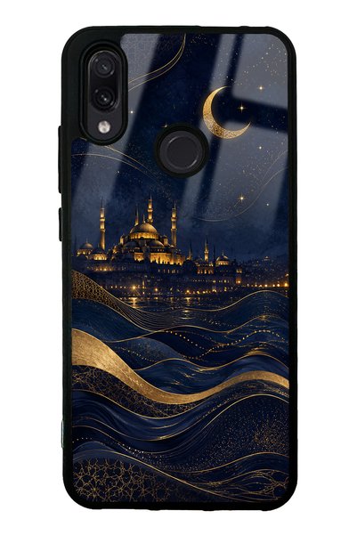 Spoyi Xiaomi Redmi Note 7 Golden Crescent Bosphorus Design Glossy Phone Case