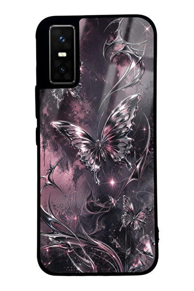 Spoyi İnfinix GT 30 Pro Rose Chrome Butterfly Tasarımlı Glossy Telefon Kılıfı