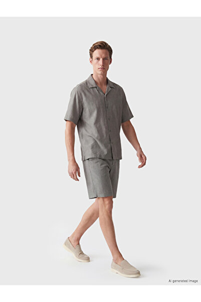 LC Waikiki Regular Fit Striped Linen Blend Men's Shorts