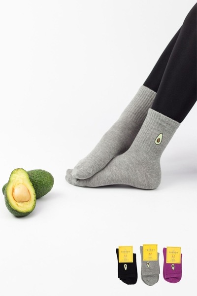 TRENDY Ημίκοντες Κάλτσες "Trendy" AVOCADO II 3 ζευγάρια
