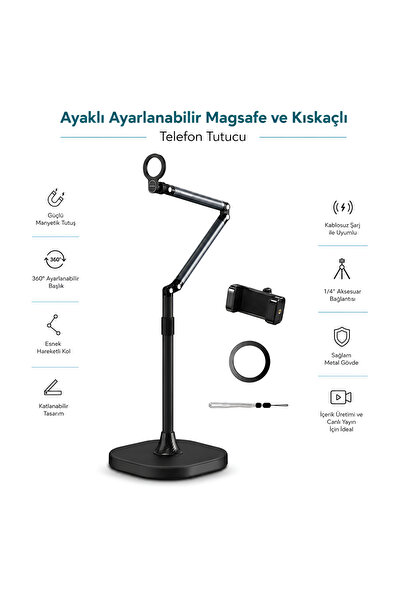 Dexmon Magsafe Magnetic / Clamp Phone Holder Adjustable Foldable Desktop Phon...