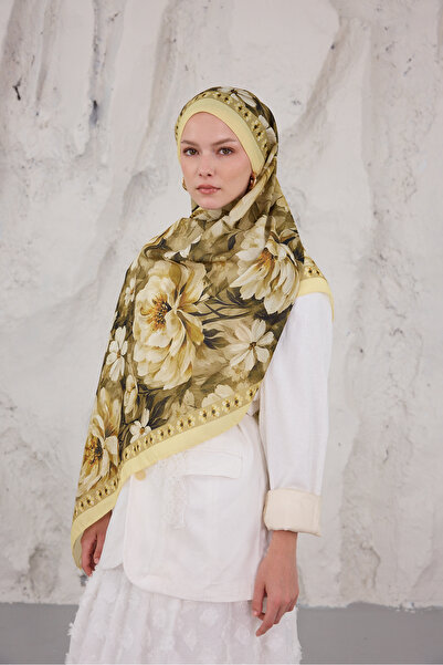 Mira İpek Sunshine Series Patterned Cotton Soft Shawl Women's Colorful Shawl