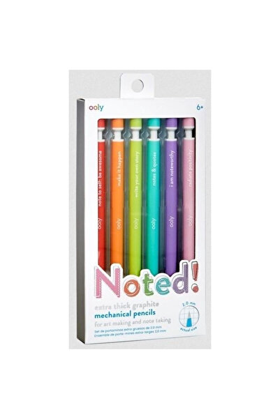Ooly Notat! - Creioane mecanice grafit extra gros - set de 6, cu citate motiv...