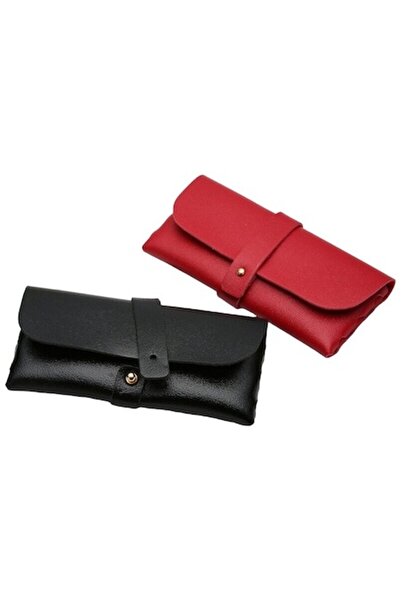 Next Set de 2 etuiuri pentru ochelari Roșu + Negru, piele ecologică, interior...
