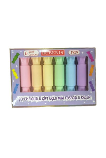 Rubenis Candy Figured Highlighter Pen Set 6 Pieces - 2 Packs