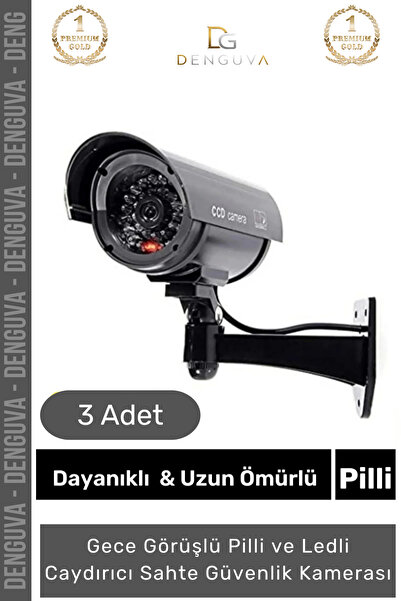 Denguva GüvenlikKamerası Caydırıcı Gece Görüş Görünümlü Aktivasyon Işıklı Pil...
