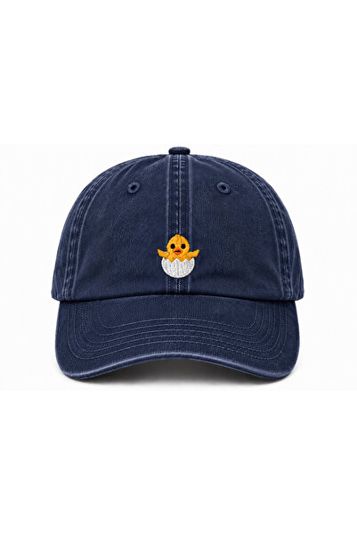 WeavedCo Cute Chick Emoji Embroidered Vintage Washed Cap Hat