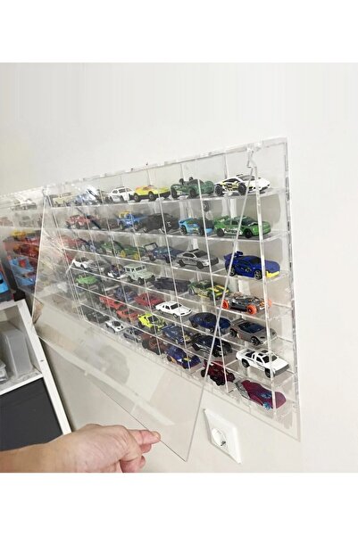 best ekran Kapaklı Pleksi 49 luk Araba Sergileme Rafı – Premium 1:64 Ölçek Uyumlu 49 Araçlık,