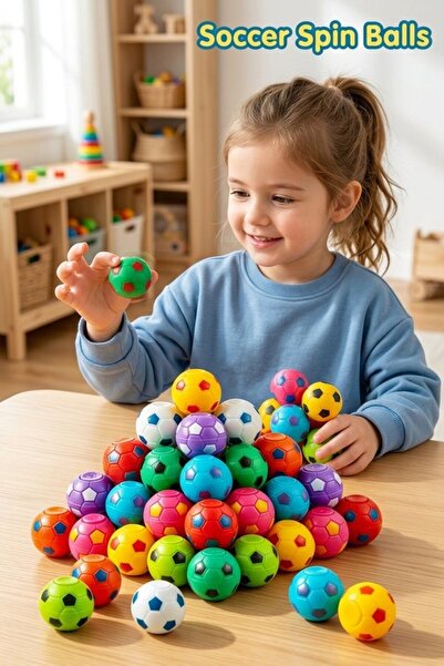 Generic 40 Pcs Plastic Stress Relief Fidget Spinner Soccer Balls Mini Rotatin...