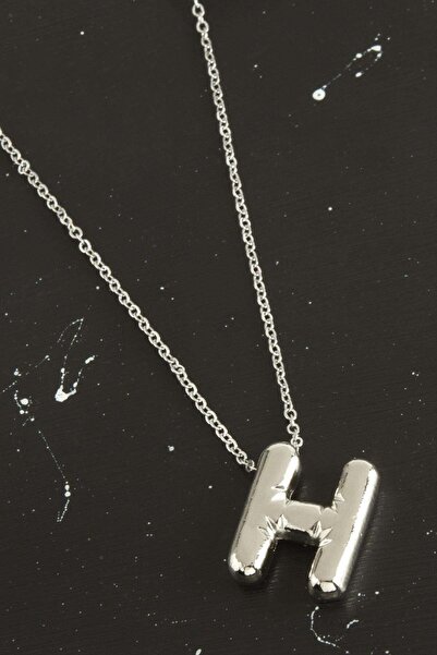 ZERO LAND Spt-Gld Letter H Balloon Necklace - (81226) Silver Color