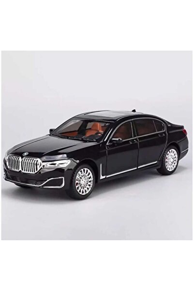 Aksoy Toys BMW 7 Serisi Diecast Siyah Metal Model Araba 1:24 Ölçek Işıksız