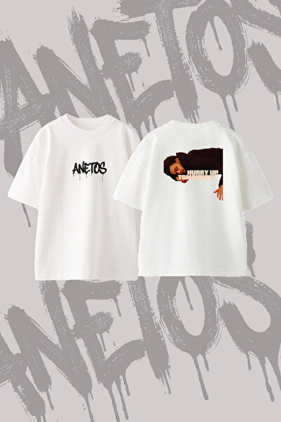 Anetos The Weeknd_6 Design Back Printed Cotton White Oversize T-Shirt