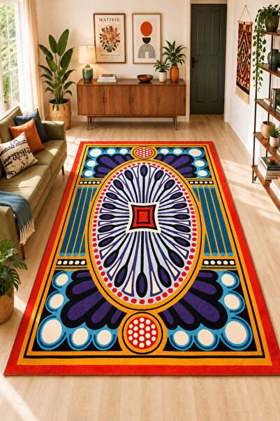 Chilai Home OLOWEN Makinede Yıkanabilir Kaymaz Taban Leke Tutmaz Dijital Salo...