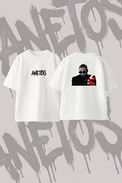 Anetos Kendrick Lamar_24 Μπλουζάκι με σχέδιο στην πλάτη, βαμβακερό, λευκό, ov...