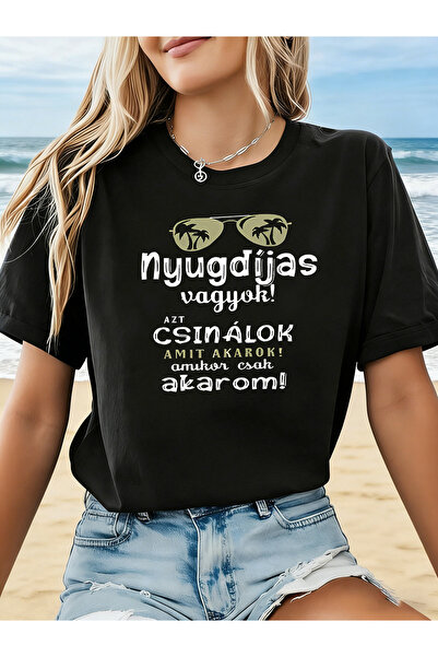 Astogria13 تي شيرت نسائي بطبعة "Nyugdijas Vagyok" - سlogan مرح للتقاعد، قميص ...