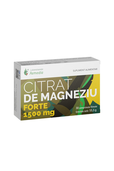 Remedia Citrat de Magneziu Forte 1500mg 30cpr