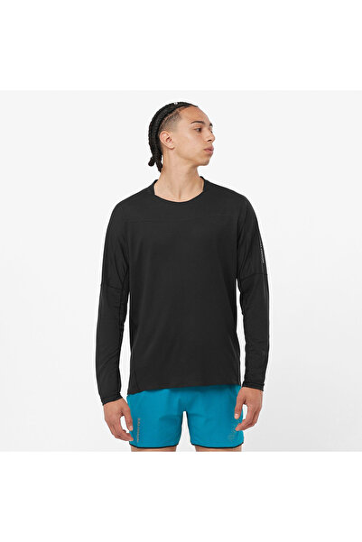 Salomon تي شيرت أسود للرجال من Sense Aero Ls