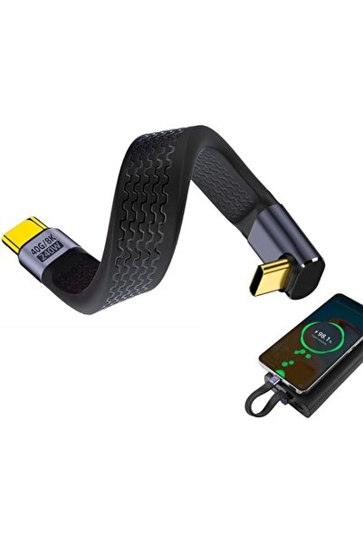 Generic USB C ذكر بزاوية 90 درجة °   كابل شحن سريع من النوع C بزاوية، قصير، ب...