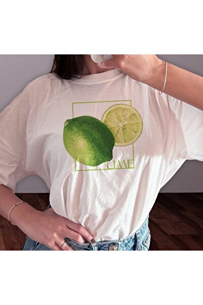 Grafftee Clothing Lime Retro Printed Unisex Oversize T-Shirt
