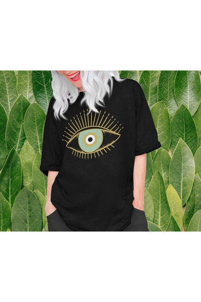 Grafftee Clothing Μπλουζάκι Unisex Oversize με στάμπα Ματάκι