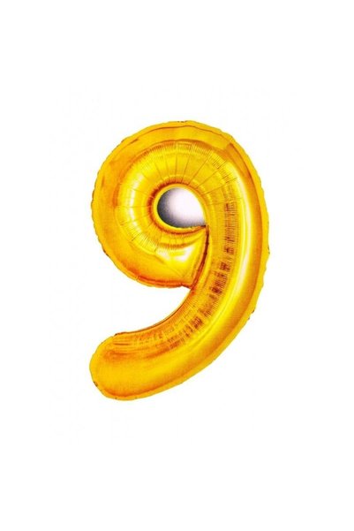 GoParty Balon folie cifra 9 auriu 81cm