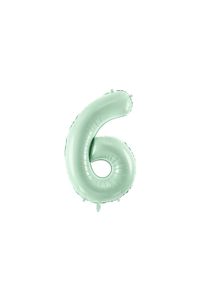 Partydeco Balon folie cifra 6 verde pastel 72cm