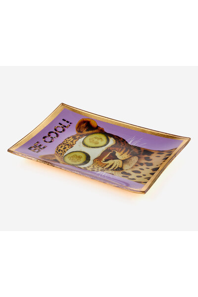 GIFT COMPANY Placă decorativă Becool din sticlă violetă 10X0,8X14,2 Cm
