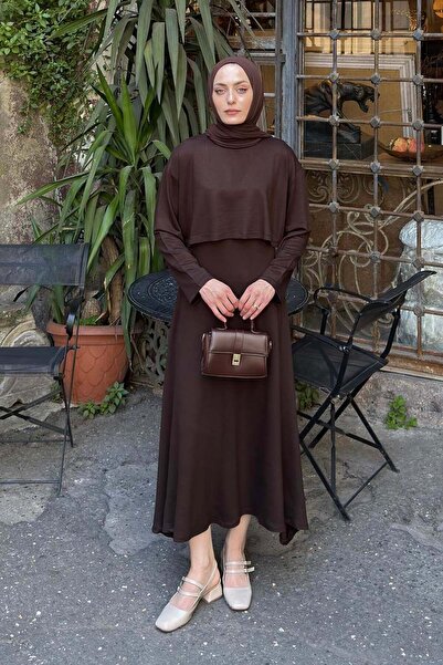 lamelif Blouse-Jile Hijab Suit Bitter Brown