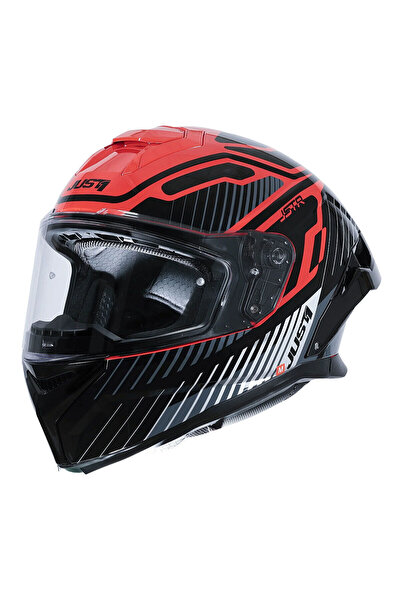 Just1 J-STR Tactical Kapalı Motosiklet Kaskı Kırmızı Gümüş