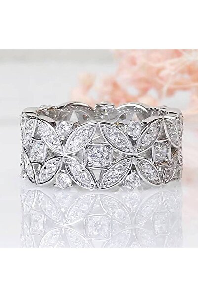 Choice3 9 T0665 Huitan Aesthetic Women Rings Silver Color Flower Hollow-out D...