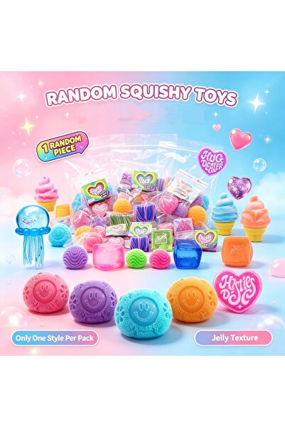 Toybox Cute Jelly Squishy Toys, 1 Random Shape Stress Relief Fidget Toy