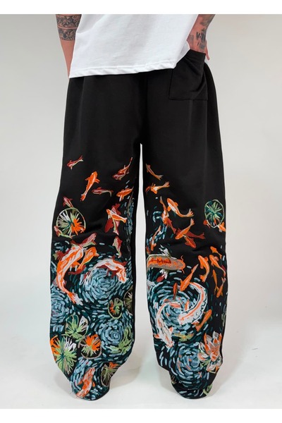 zaee Koi Fish Nakışlı Ayarlanabilir Paça Baggy Eşofman Altı