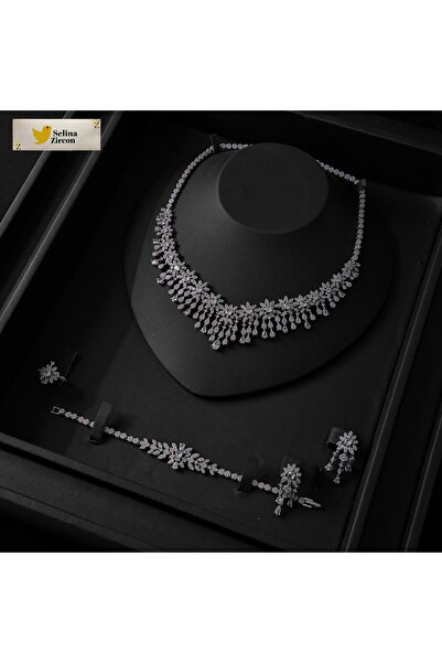 jewelrystore طقم اكسسوارات زركون مع العلبه