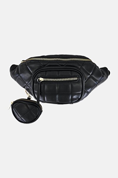 DeeZee Women Brand Logo Fanny Pack With Coin Pouch, Black