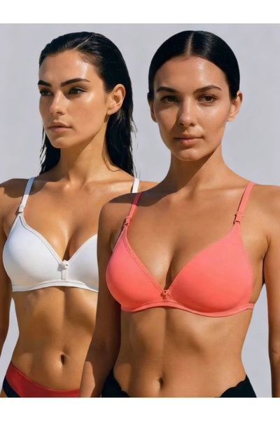 Eden By Styli Pack of 2 - Non-Padded Non Wired Cotton Blend T-Shirt Bra