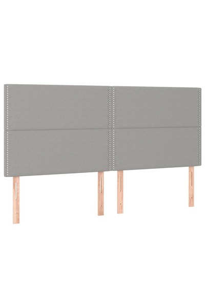 vidaxl Tăblie de pat gri deschis 200x5x118/128 cm, material textil