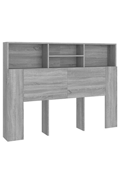 vidaxl Tăblie de pat cu dulap, gri sonoma, 140x19x103,5 cm