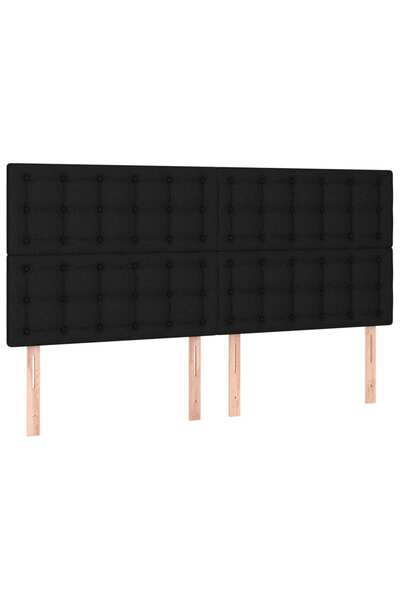 vidaxl Tăblie de pat neagră 180x5x118/128 cm, material textil