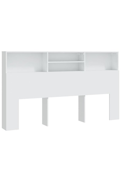 vidaxl Tăblie de pat cu dulap, alb, 180x19x103,5 cm