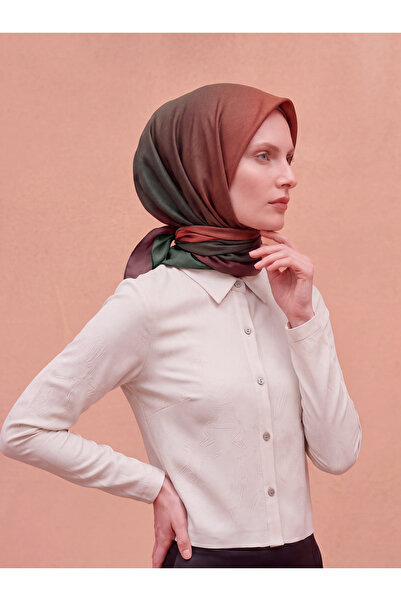 Ayshara Color-Shift Gradient Patterned Double-Sided Scarf - Tile Green
