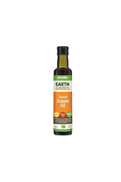 Earth Goods Organic Toasted Sesame Oil - GMO free, trans fat free (250ml)
