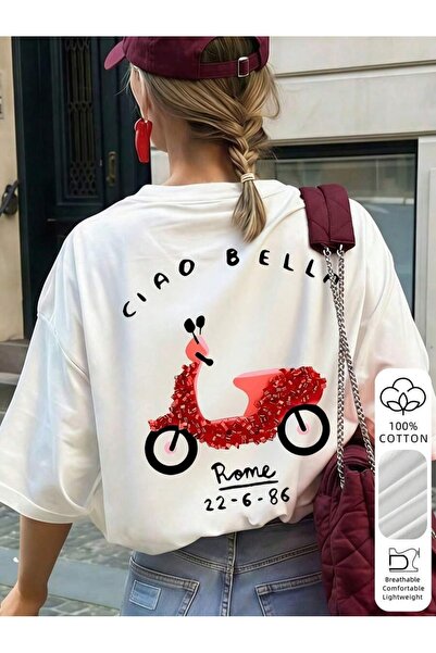 SVART WEAR Καλοκαιρινό μπλουζάκι Ciao Bella με στάμπα και λαιμόκοψη ποδηλάτου...