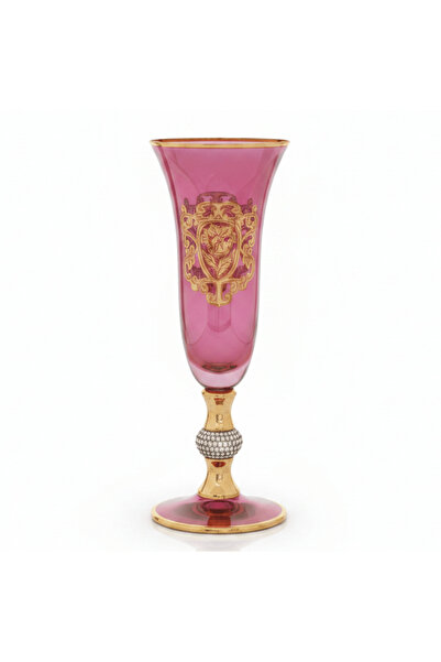Mayflower 6-Piece Stem Glass Set - Ruby & Gold - 20×7 cm