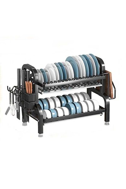 Yolu 2 Tiers Dish Drying Rack and Drainboard Set for Kitchen Counter, Stainle...