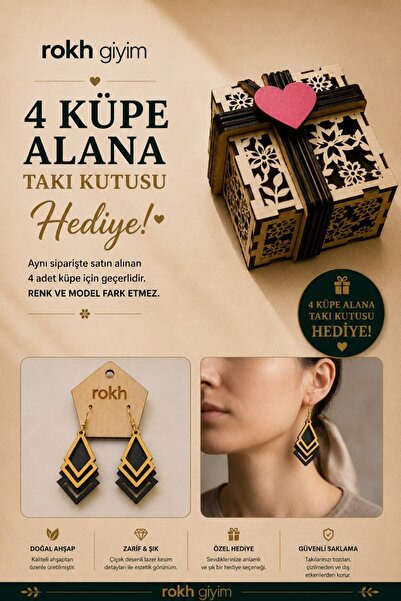 ROKH Women's Natural Wooden Design Earrings Gift