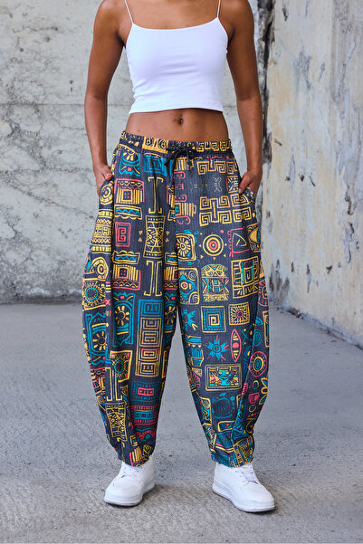 Superbluemexico Women's Street Style Loose Baggy Trousers